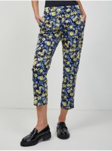 Yellow-blue floral shortened trousers ORSAY