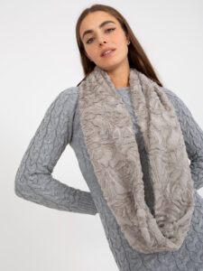 Winter gray scarf made of