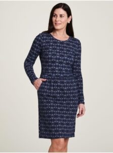 Dark blue patterned dress Tranquillo