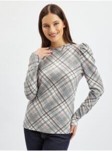 Orsay Pink-gray ladies checkered sweater