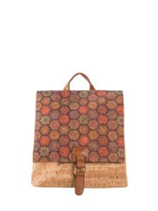 Light brown patterned backpack