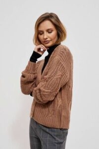 Knitted sweater with braided