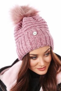 Dark pink winter cap