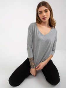 Basic grey melange blouse