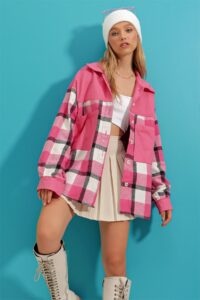 Trend Alaçatı Stili Shirt - Pink