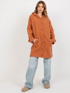 Lady's dark orange plush coat