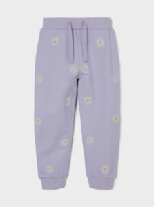 Light Purple Girly Flowered Sweatpants name