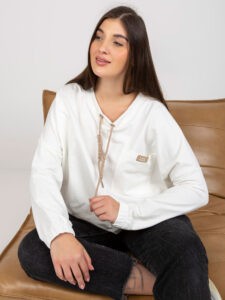 Cotton women's blouse size Ecru