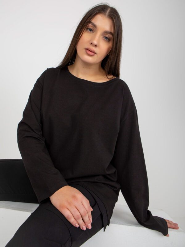 Women's black basic cotton blouse
