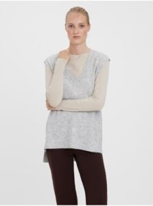 Light grey brindle sweater vest with mixed wool