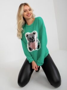 Women's turquoise classic sweater with