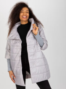 Light grey quilted transition jacket by