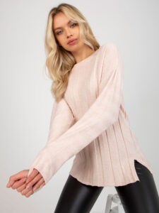 Light pink simple sweater with