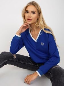 Cobalt blue casual blouse with