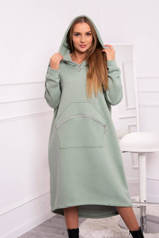 Insulated dress with a hood