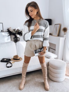 Women's sweater AMELIA gray-white