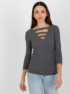 Lady's blouse with neckline cut-outs