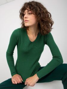 Dark green smooth classic sweater