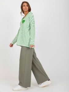 Hurt Green-and-white striped blouse with