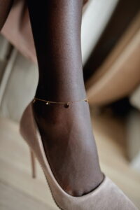 Ankle bracelet with gold