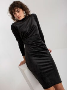 Black cocktail dress with slit