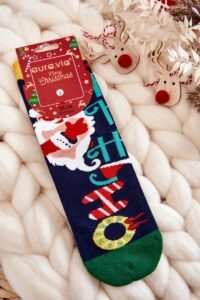 Women's socks with Christmas pattern "Ho