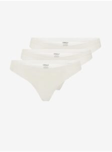 Set of three women cream thongs