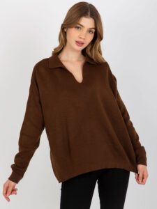 Dark brown smooth oversize sweater