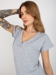 Grey melange basic T-shirt