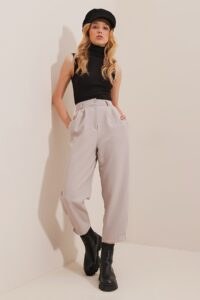 Trend Alaçatı Stili Pants - Gray