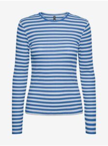 Blue Women Striped Basic Long Sleeve T-Shirt