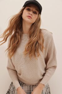Trend Alaçatı Stili Sweater - Beige -