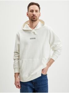 White Mens Hoodie Guess Roy