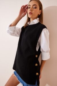 Happiness İstanbul Sweater Vest - Black