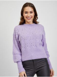 Light purple women's patterned sweater with balloon