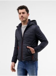 Dark blue men's quilted jacket with