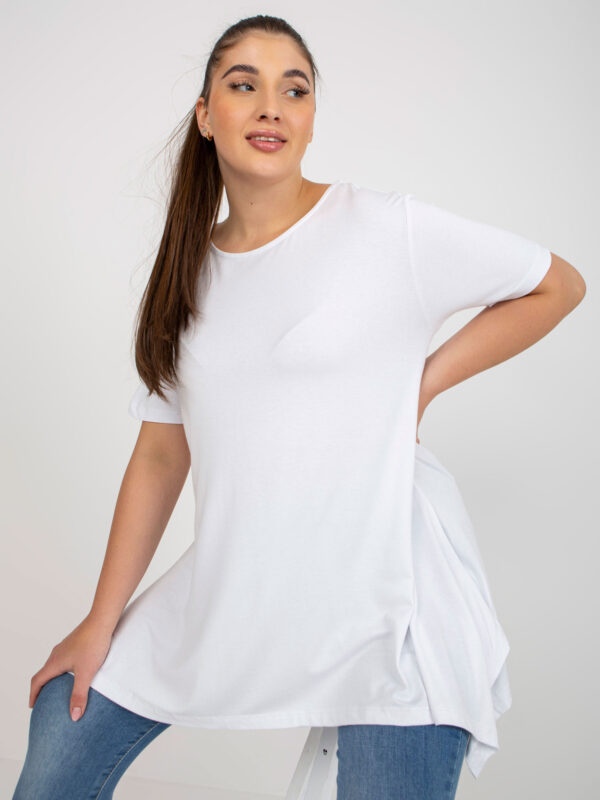 Plain white blouse plus size with