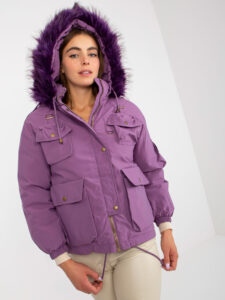 Purple winter jacket with fur
