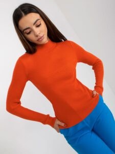 Orange simple ribbed sweater