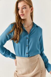 armonika Plus Size Shirt - Blue