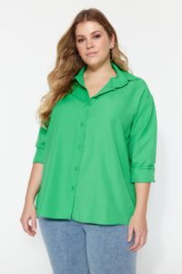 Trendyol Curve Plus Size Shirt - Green - Regular