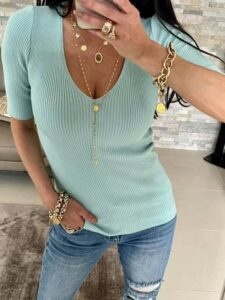 Turquoise blouse By o la
