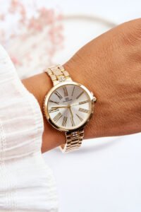 Women's watch with light dial