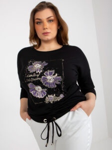 Women's blouse plus size with 3/4 sleeves