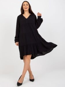 Black boho dress with frills