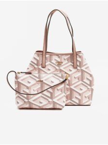 Light pink ladies patterned handbag 2in1