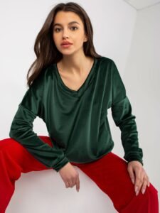 Dark green velour sweatshirt with