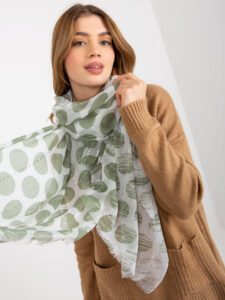 Green women's scarf with print