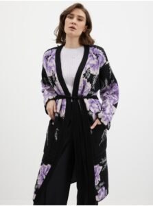 Orsay Black-Purple Women's Floral Cardigan