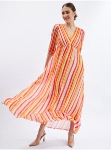 Orsay Pink-Orange Ladies Striped Maxi